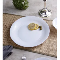 laopala diva Plainware Opalware Glass Full Plate Set of 6 (10.6-inch) Dinner Plate image 1