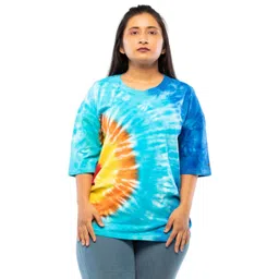 LAPPEN FASHION Women Tie and Dye Dyed Pockets T-shirt-picture-14