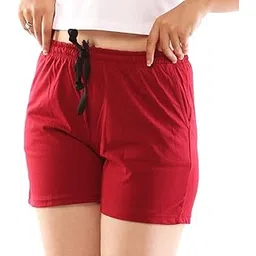 lappen fashion Women's Shorts with Two-Sided Pocket I Pure Cotton Plain Regular Fit Night Wear I Soft, Comfortable I Adjustable Waistband I Bottom Wear for Running Sports Gym Girls & Women-picture-53