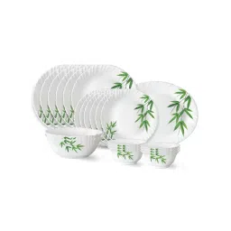 Larah by Borosil Leaves White Opalware 21 Pieces Dinner Set-picture-35
