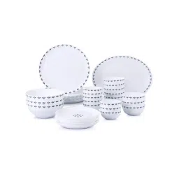 Larah by Borosil Moon Series White Opalware 36 Pieces Dinner Set-image-25