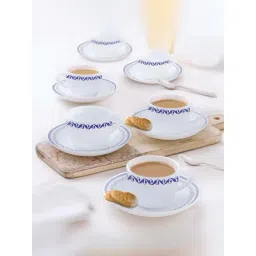 Larah by Borosil Multicolor Ceramic Opalware Cup and Saucer Set of 12 220ml-picture-37