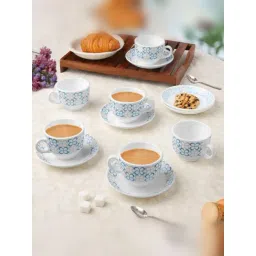 Larah by Borosil Multicolor Ceramic Opalware Cup and Saucer Set of 12 220ml-image-22