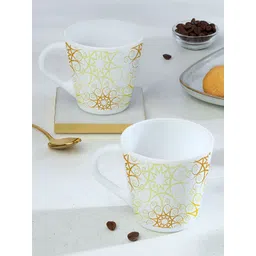 Larah by BOROSIL Novelty White 2 Pcs Printed Opalware Matte Mugs 280 Ml-picture-27