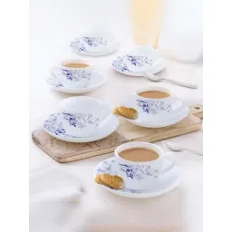 Larah by Borosil Retro Ceramic Opalware Cup and Saucer Set of 12 220ml-picture-45