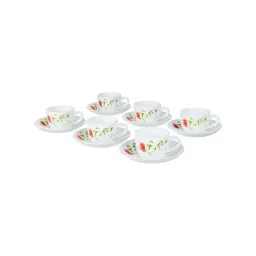 Larah by Borosil White Ceramic Opalware Cup and Saucer Set of 12 140ml-picture-21