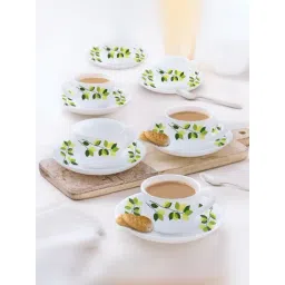 Larah by Borosil White Ceramic Opalware Cup and Saucer Set of 12 140ml-picture-24