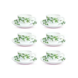 Larah by Borosil White Ceramic Opalware Cup and Saucer Set of 12 220ml-picture-42