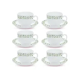 Larah by Borosil White Ceramic Opalware Cup and Saucer Set of 12 220ml-picture-22