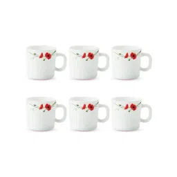 Larah by Borosil White Ceramic Opalware Tea Cup - Set of 6 145ml-picture-36