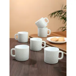 Larah by Borosil White Ceramic Tea & Coffee Mug - Set fo 6 100ml-picture-22