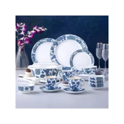 Larah by Borosil White Opalware Floral Dinner Set-picture-45