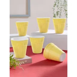 Larah by Borosil Yellow200ml Opalware Kulhad Set - 6 Piece-image-28