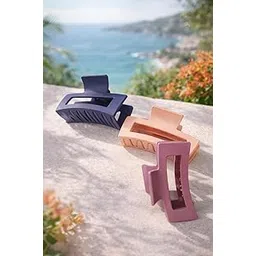 Large Hair Claw Clips for Women, Matte Finish, Rectangle Shape, Non-Slip Grip, Old Mauve, Pastel, lavender Color, Pack of 3-picture-31