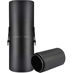 Large Makeup Brush Holder For Makeup Artist&Makeup Brushes Set Organizer For Travel,Premium Pu Leather Makeup Brush Stand Cosmetic Dustproof Makeup Brush Pouch&Pouch Cup Case(Black),7.6 cm-picture-10