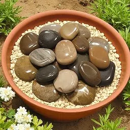 Large Polished River Rocks (1 kg), 3-4 Inch Flat Decorative Stones for Landscaping, Garden Pathways & Stepping Stones, Smooth Mixed Color Pebbles for Painting, Crafts & Home Decor-image-43