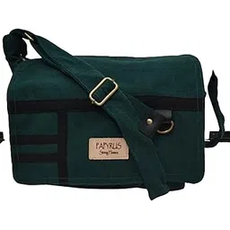 Large size(33x25x10cm) handmade messenger sling cotton canvas bag/Gent's and women/Denim green/Non synthetic/Eco friendly-picture-11