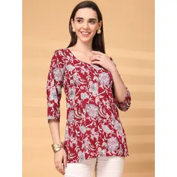 LARGISH Floral Printed V-Neck Kurti-picture-42