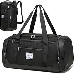 laripwit Laipwit Travel Duffel Bag for Men, Sports Gym Duffle Bag with Shoes Compartment & Wet Pocket, 40L Weekender Bag Backpack for Women, Black, Travel, Gym, Sports, Camping, Hiking, Work, Weekend Getway-picture-50