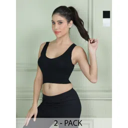 LARIX Pack Of 2 Full Coverage Anti Bacterial Workout Bra-picture-19