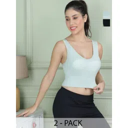 LARIX Pack Of 2 Full Coverage Lightly Padded Anti Bacterial Workout Bra-picture-39