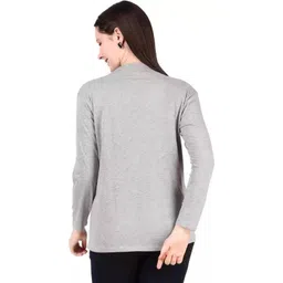 larry & eva Women Full Sleeve Grey Shrug image 2