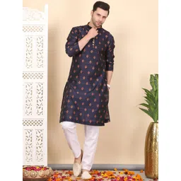 Larwa Men Ethnic Motifs Woven Design Straight Kurta With Pyjama-picture-33