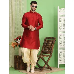 Larwa Men Regular Dupion Silk Kurta with Salwar-picture-11