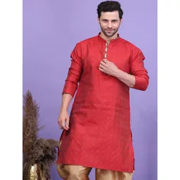 Larwa Men Thread Work Jacquard Kurta-picture-10