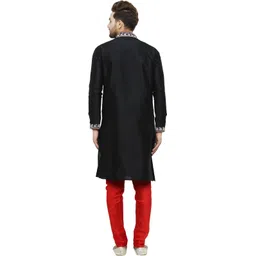 larwa Men Art Silk Sherwani Churidar Set image 4