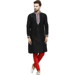 larwa Men Art Silk Sherwani Churidar Set image 1