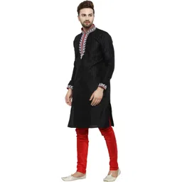 larwa Men Art Silk Sherwani Churidar Set image 3