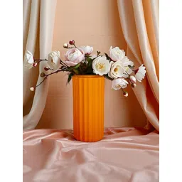 LASAKI Ayla Orange-Colored Textured Ceramic Flower Vase image 5