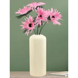 LASAKI White Textured Ceramic Flower Vase-picture-35