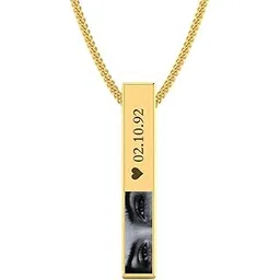 laser guru Bar pendant for men and women with name and eye image- Golden anti tarnish long lasting fashion jewelry for youth. GenZ treny wear with customization.-picture-13