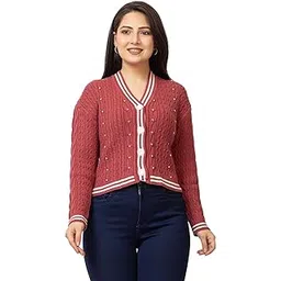 lasoon Women’s Winterwear Woolen Cardigan | Elegant Knitted Warm Sweater with Button Closure | Free Size-picture-35