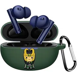 Latali Silicone Case Compatible with Realme Buds Air 6 | Realme Buds Air 5, Soft Silicone 360° Full Protection Dust-Proof Shockproof Case Cover with Hook (Cover Only) (Loki)-image-20