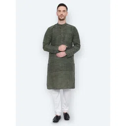 Latest Chikan Garments Men Green Kurta-picture-28