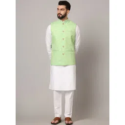 Latest Chikan Garments Men Self Design Nehru Jackets-picture-17