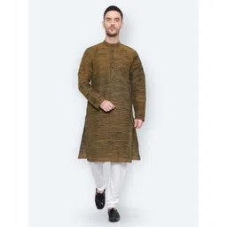Latest Chikan Garments Men Taupe Thread Work Floral Kurta-picture-37