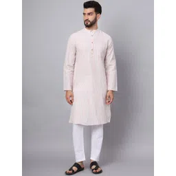 Latest Chikan Garments Striped Mandarin Collar Straight Kurta-picture-21