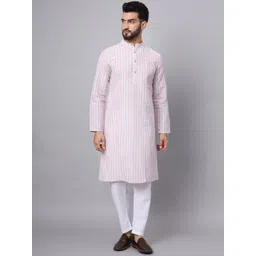 Latest Chikan Garments Striped Mandarin Collar Straight Kurta-picture-12