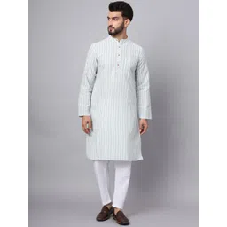 Latest Chikan Garments Striped Mandarin Collar Straight Kurta-picture-17