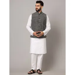 Latest Chikan Garments Striped Woven Nehru Jacket-picture-21