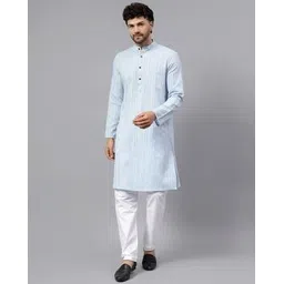 latest chikan Men Regular Fit Mandarin Collar Straight Kurta-picture-23