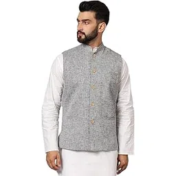 latest chikan Men's Nehru Jacket/Waistcoat Sophisticated Ethnic Wear-picture-35