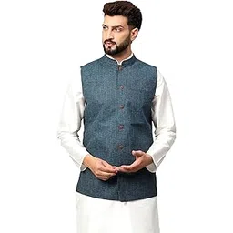 latest chikan Men's Traditional Cotton Solid Nehru Jacket/Waistcoat-picture-36