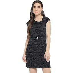 Latin Quarters Black Sleeveless Solid Polyester Stretch Dress-picture-12