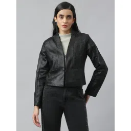 Latin Quarters Black Polyster Regular fit Solid Jacket-picture-14