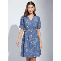 Latin Quarters Blue Embroidered Casual Dress-picture-32